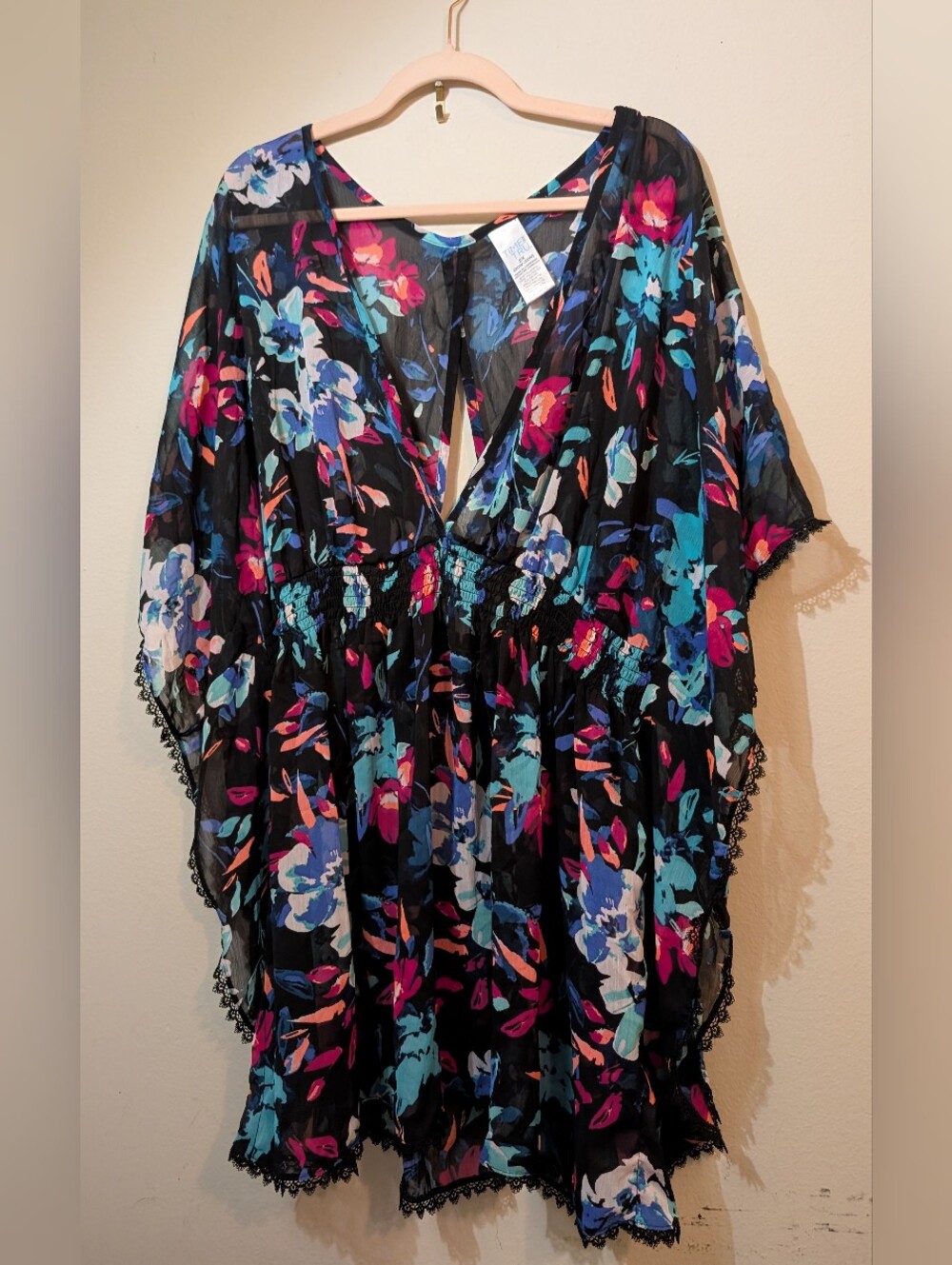 Sheer Floral Swimsuit Cover up Time and Tru Size 2X